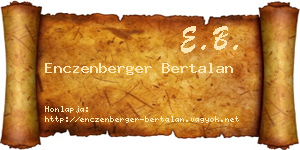 Enczenberger Bertalan névjegykártya